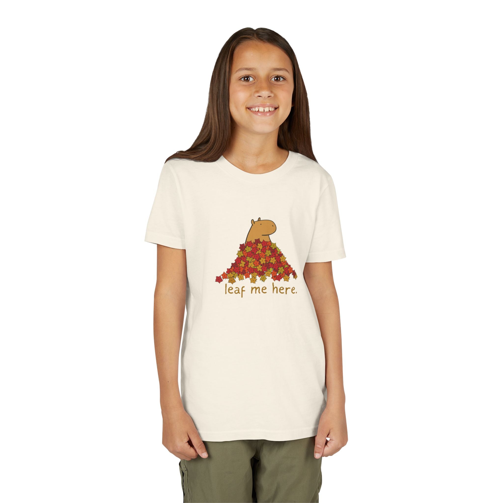 Leaf Me Here Capybara Leaf Pile Youth Tee
