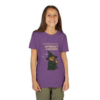 Whimsical Youth Tee - Capybara Professor McGonagall Shirt, Capybara School of Witchcraft & Wizardry, Funny Harry Potter Parody | Magical Fandom Gift |  Unisex Tee