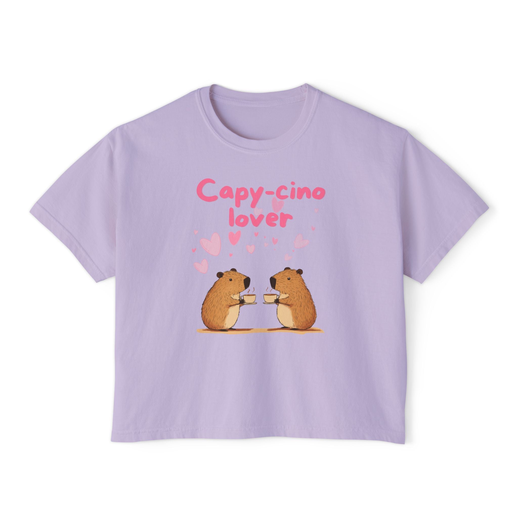 Capy-cino Lover Hearts Abound - Women's Boxy Shirt