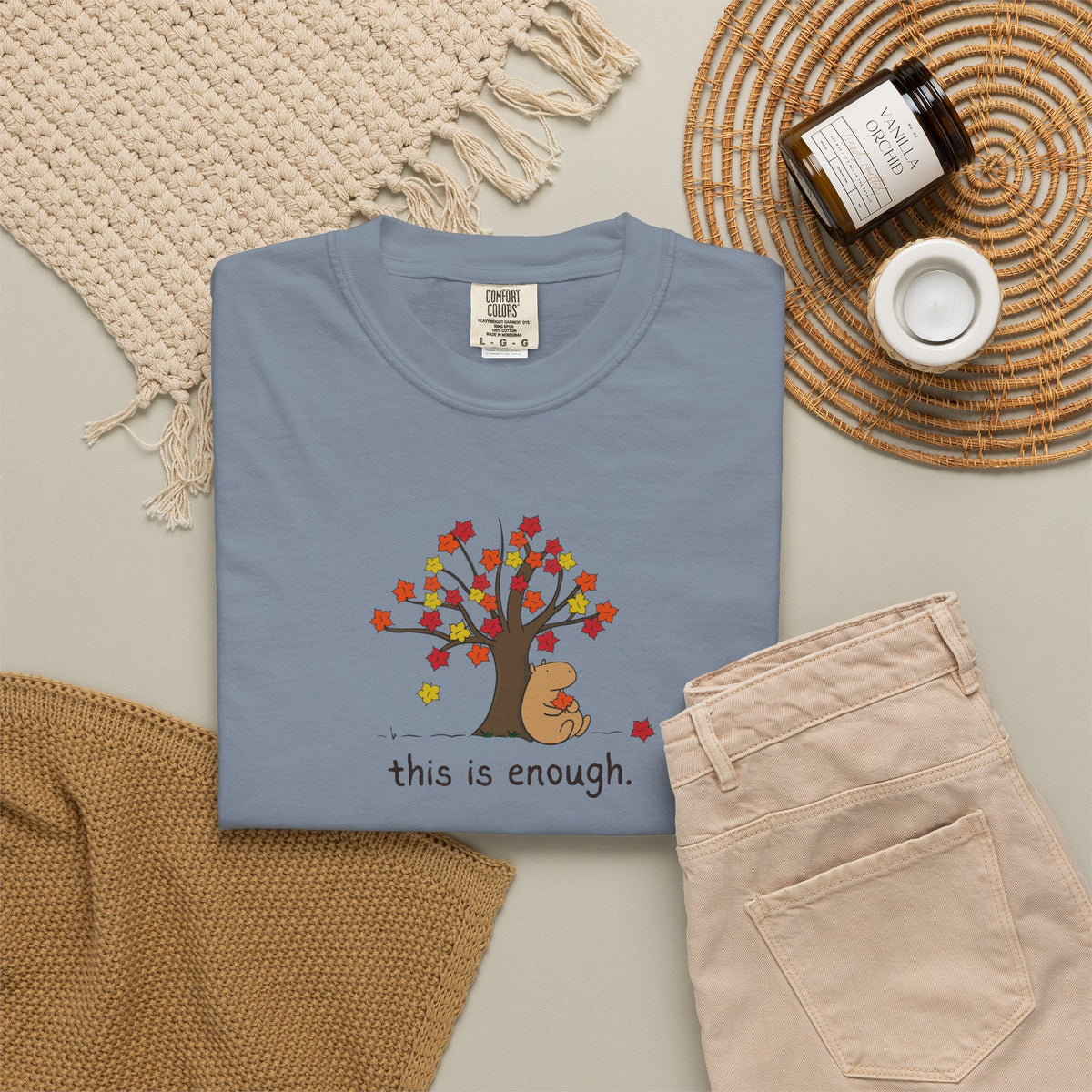 Copy of Autumn Leave This is Enough - Capybara Softstyle Adult T-Shirt