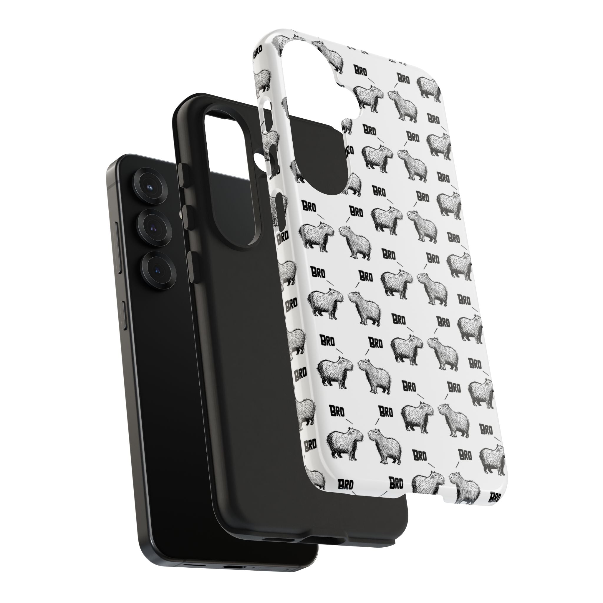 “Bro, Bro" Patterned Funny Capybara Phone Case