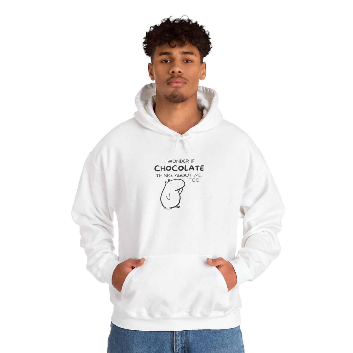 I Wonder If Chocolate Thinks About Me Too | Funny Capybara Hoodie