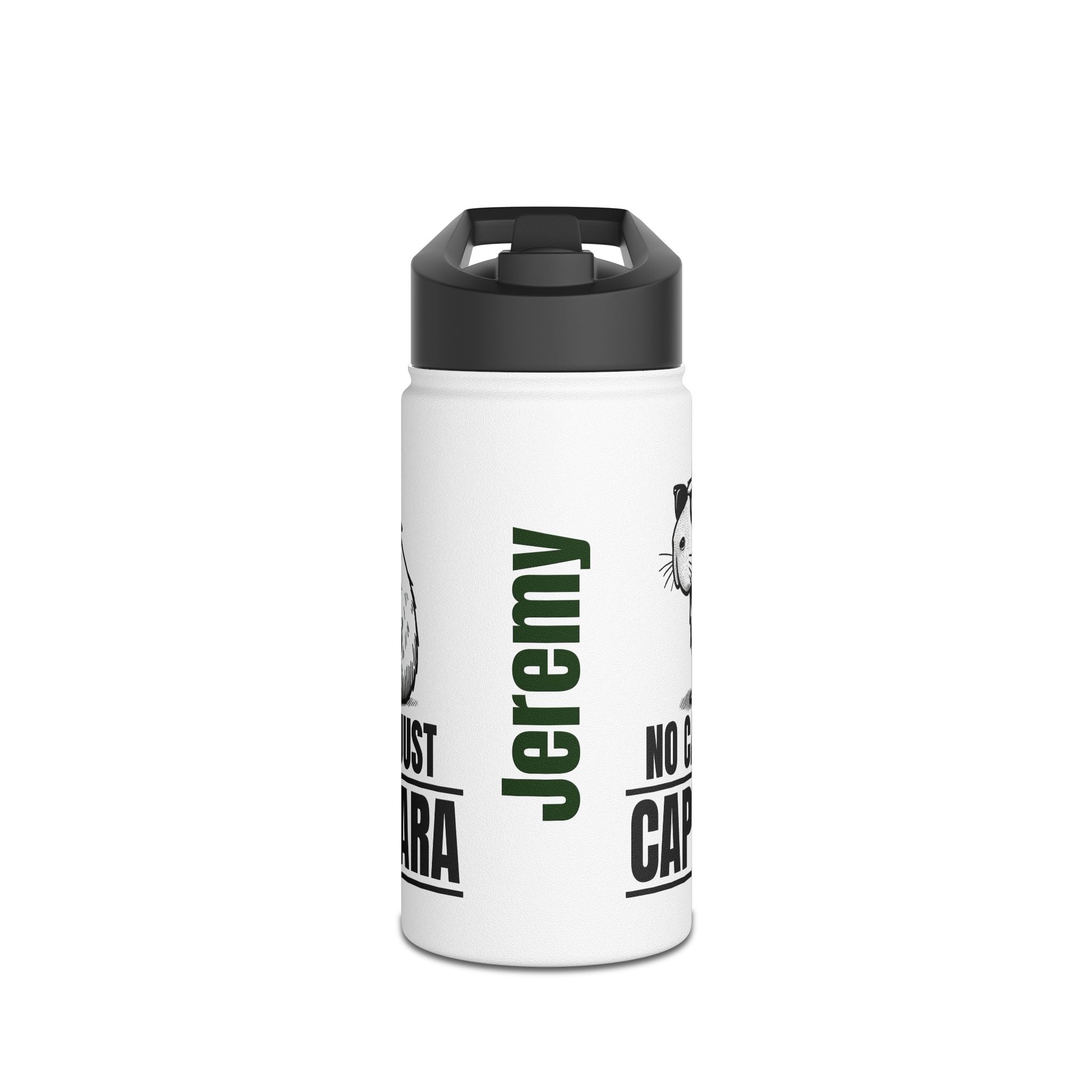 Personalized No Cap Just Capybara Water Bottle | Funny Gen Z Water Bottle | No Cap Slang