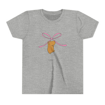 Kids Coquette Bow Shirt – Cute Pink Bow Capybara Graphic Tee