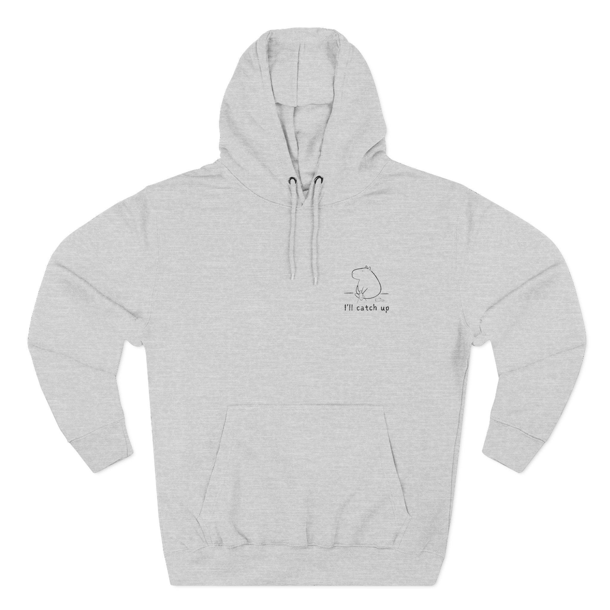 "I'll Catch Up" - Embroidered Funny Capybara Premium Hoodie
