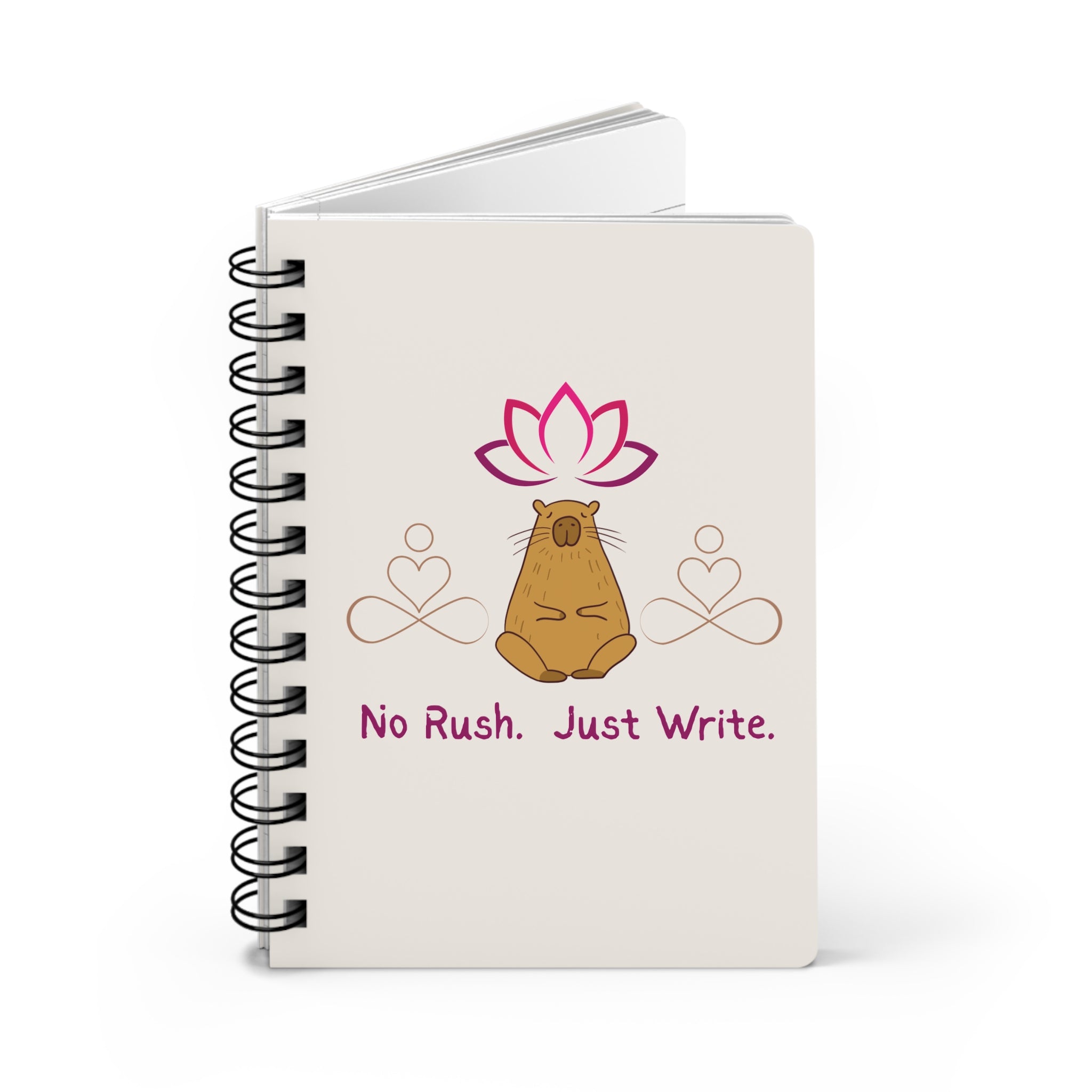 Capybara Aesthetic Notebook – No Rush Just Write Journal