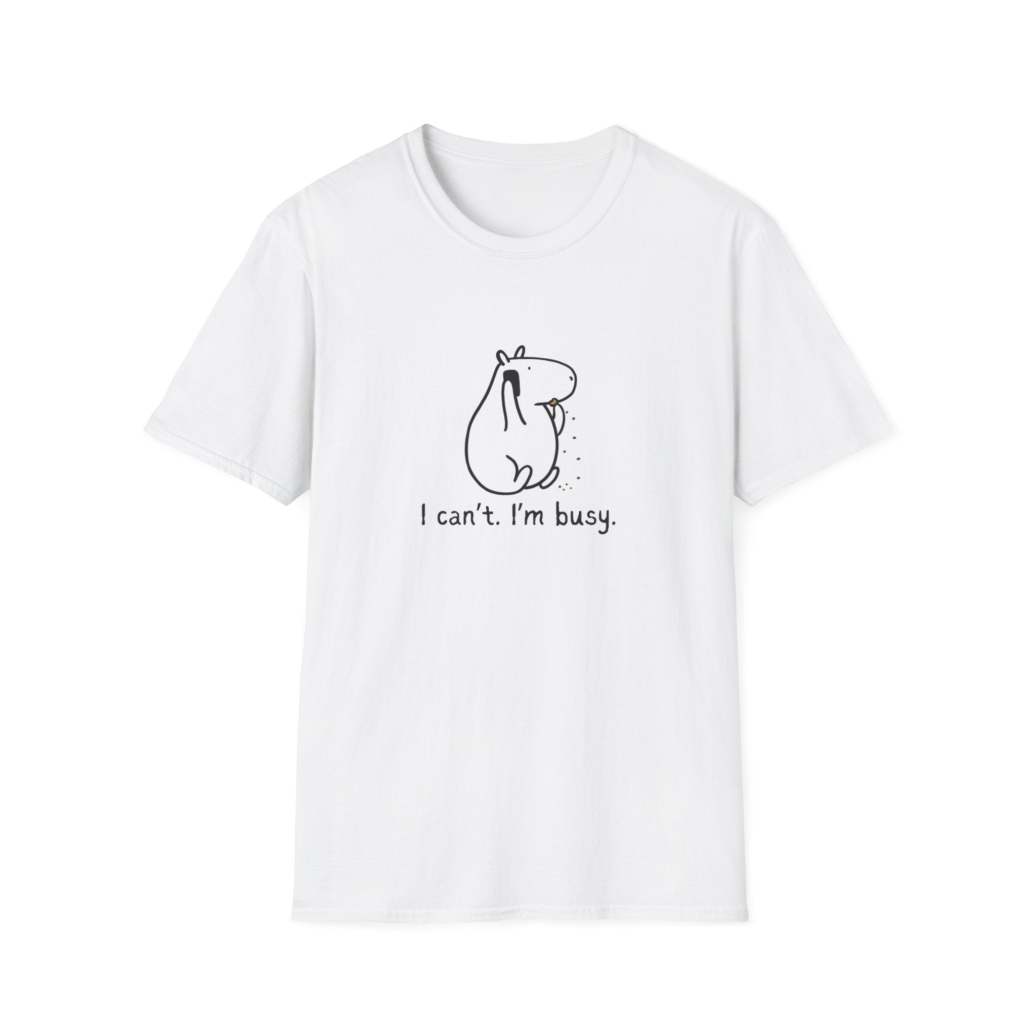 "I can't.  I'm busy" Capybara Priorities Softstyle Adult Tee