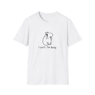"I can't.  I'm busy" Capybara Priorities Softstyle Adult Tee