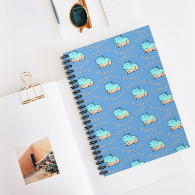 Capy Life Pattern Spiral Notebook – Coastal Capybara Journal