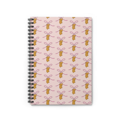 Cute Capybara Notebook – Pink Bow Pattern Journal