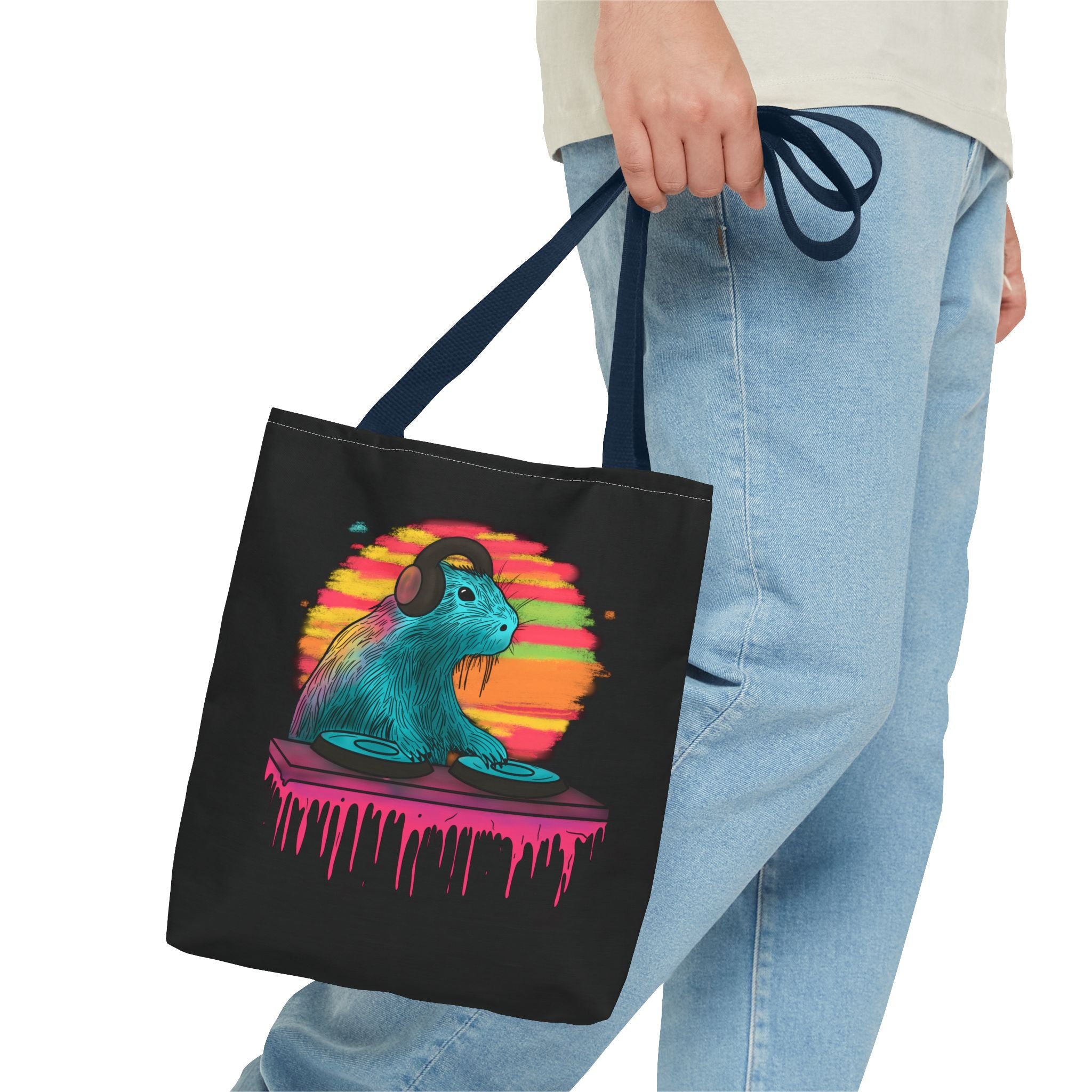 DJ Capybara Music Lover Canvas Tote Bag