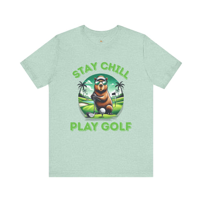 Stay Chill, Play Golf Art Deco Edition –  Unisex Jersey T-Shirt 🏌️‍♂️