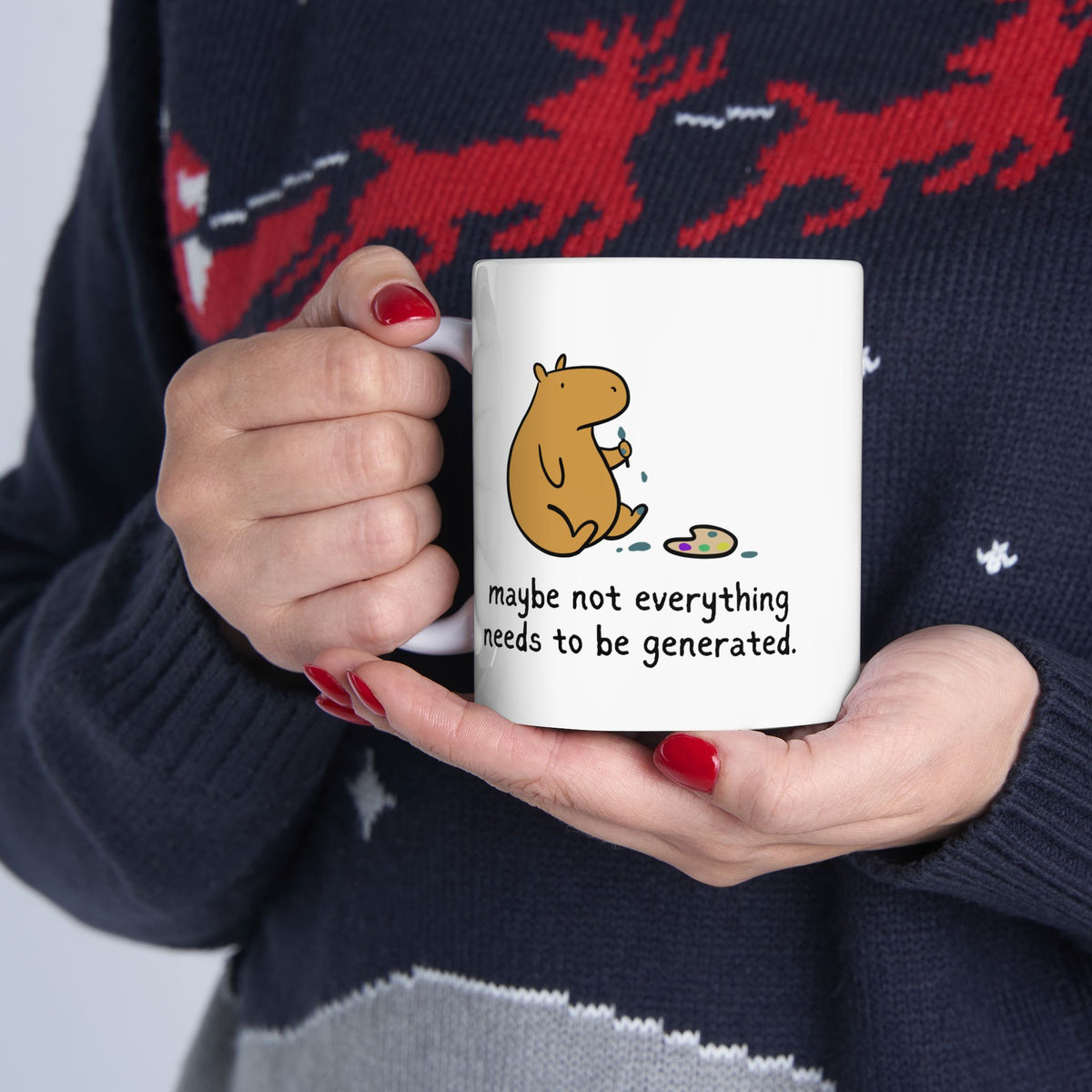 Maybe Not Everything Needs to Be Generated Capybara Mug