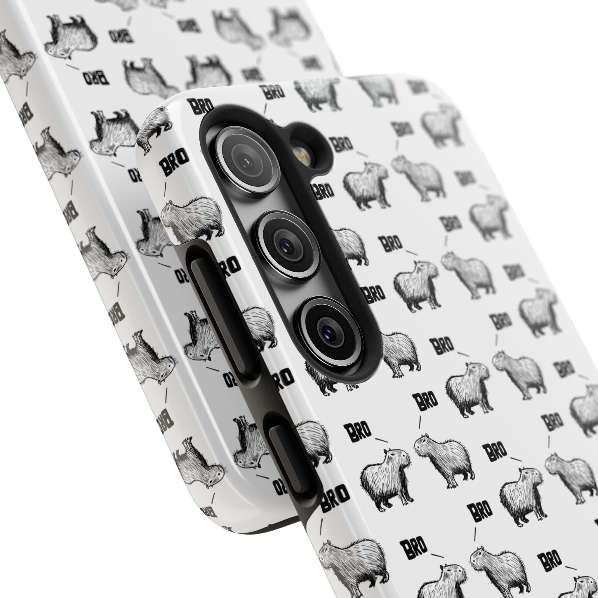 “Bro, Bro" Patterned Funny Capybara Phone Case