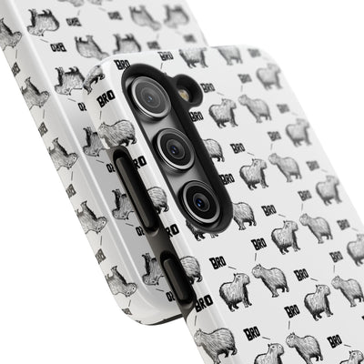 “Bro, Bro" Patterned Funny Capybara Phone Case