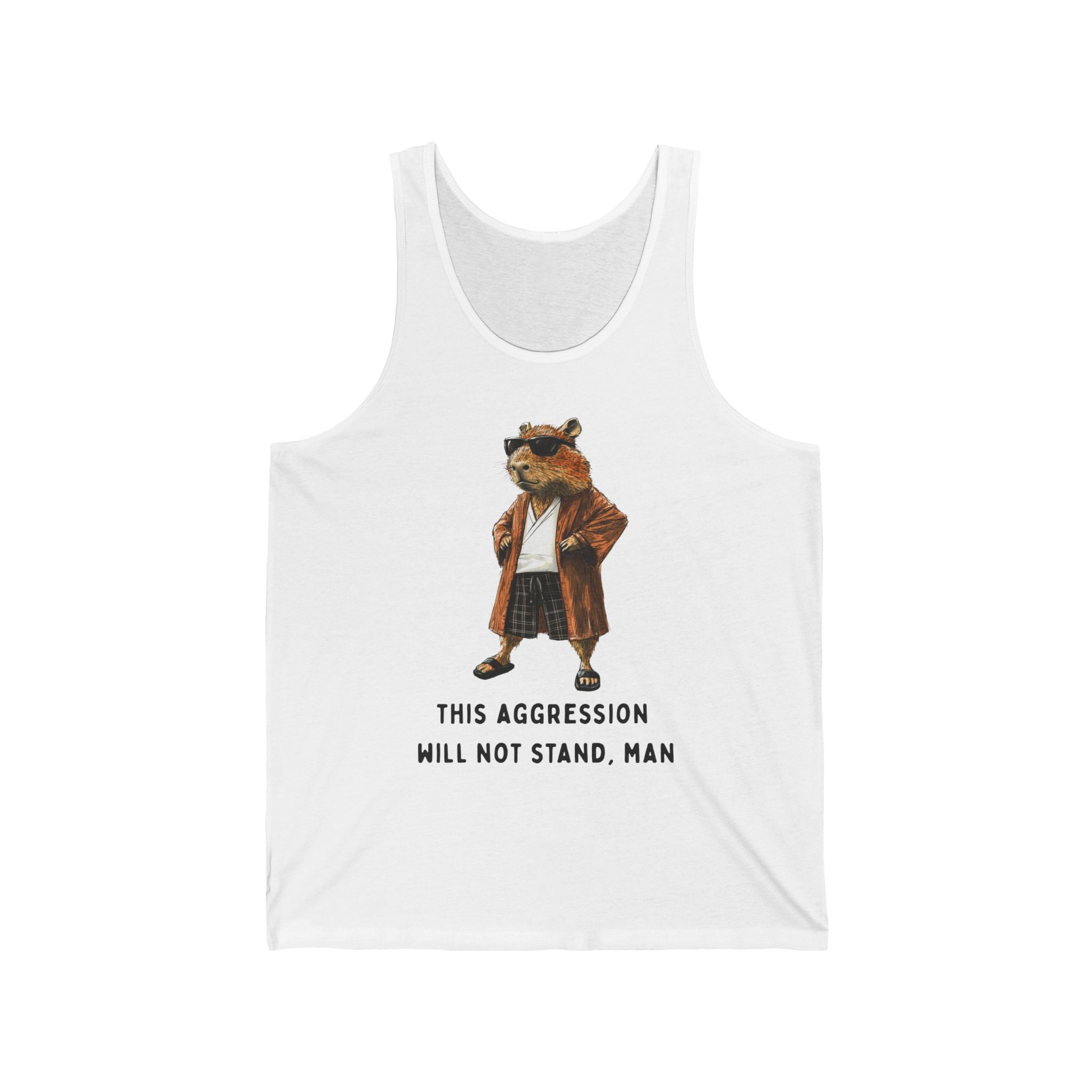 Capybowski 'This Aggression Will Not Stand, Man' - Unisex Jersey Tank