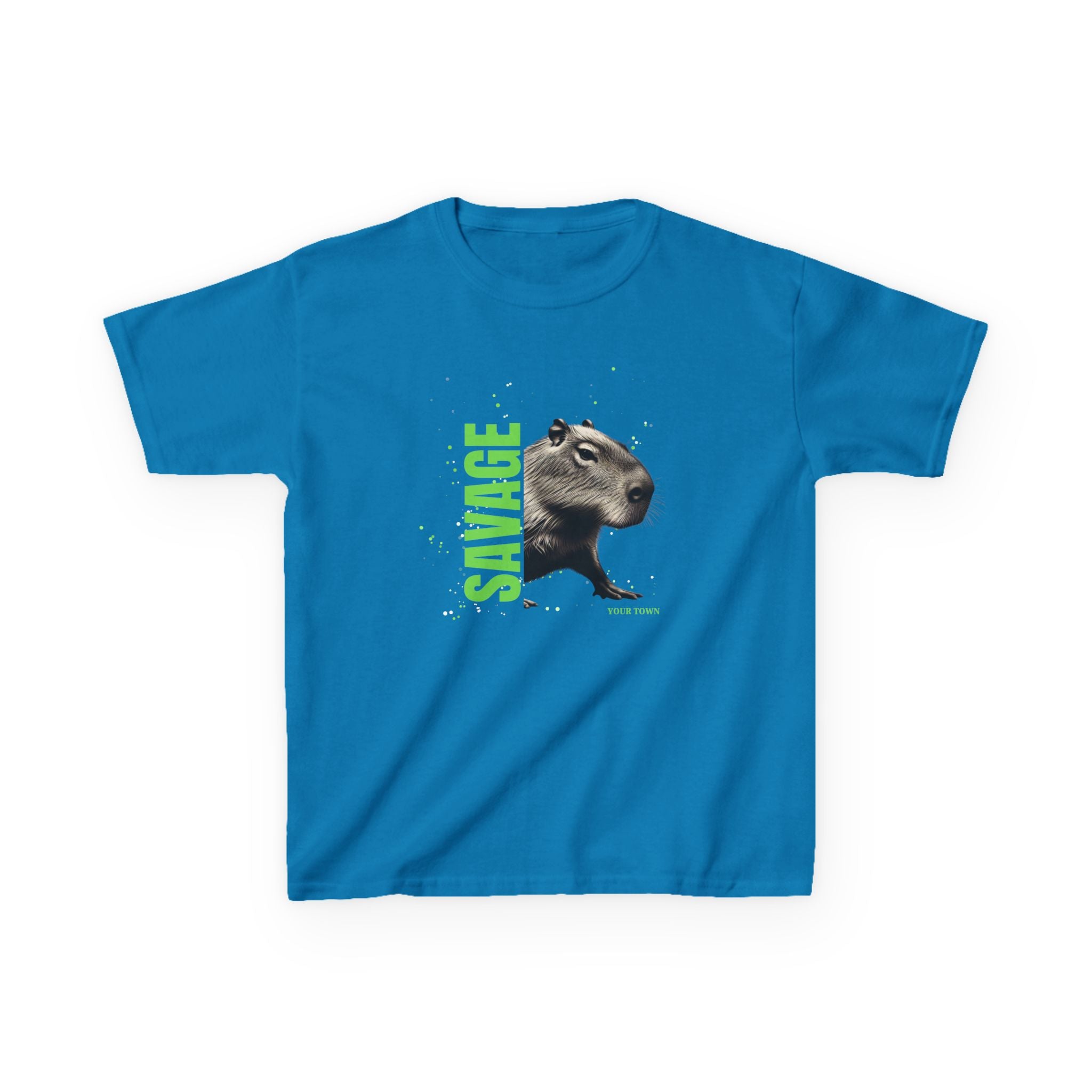 SAVAGE Custom City Capybara T-Shirt | Personalized Streetwear Tee | Bold Urban Animal Shirt | Gift for Youth & Teens | Funny Animal Graphic