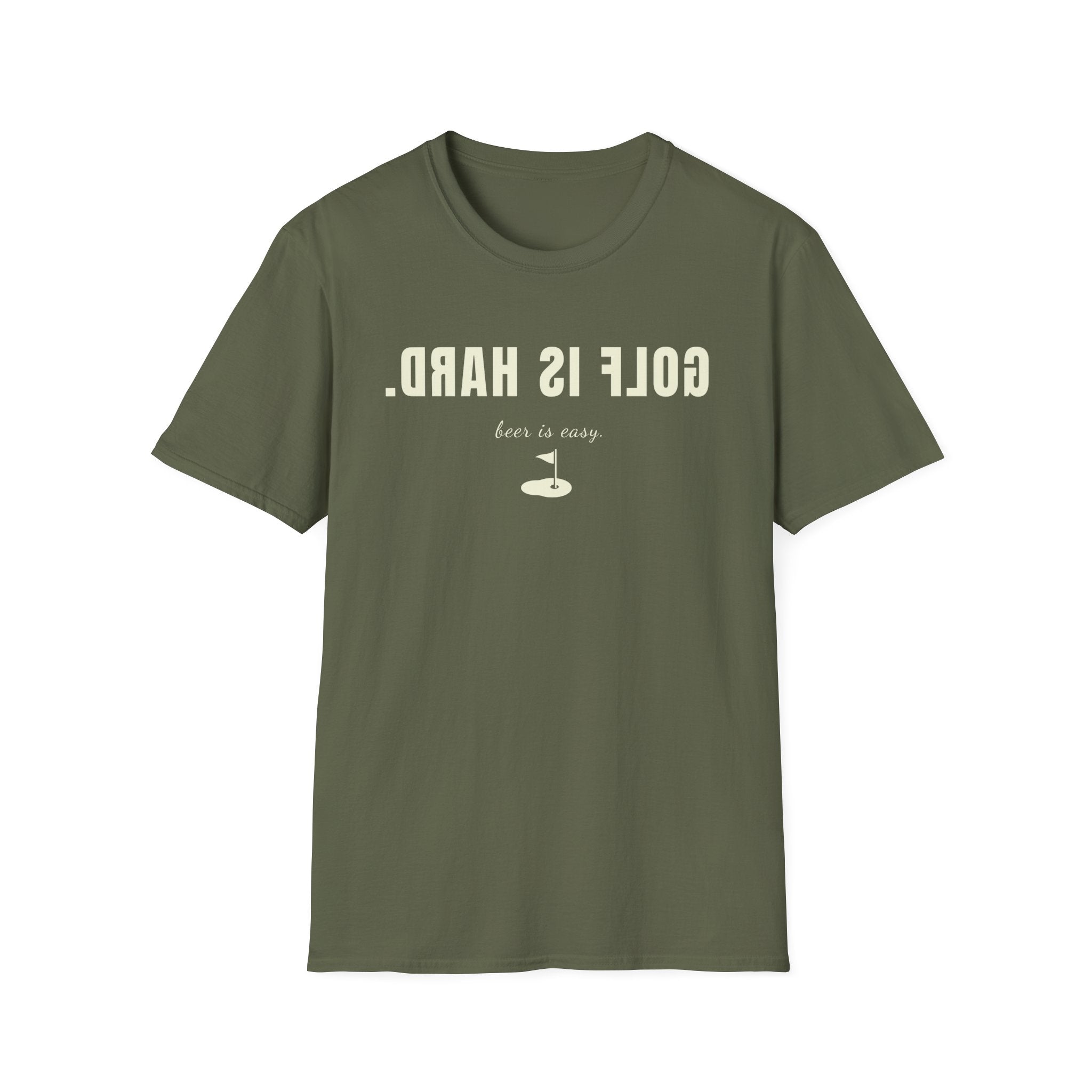 Backwards 'Golf is Hard' - Unisex Softstyle Tee