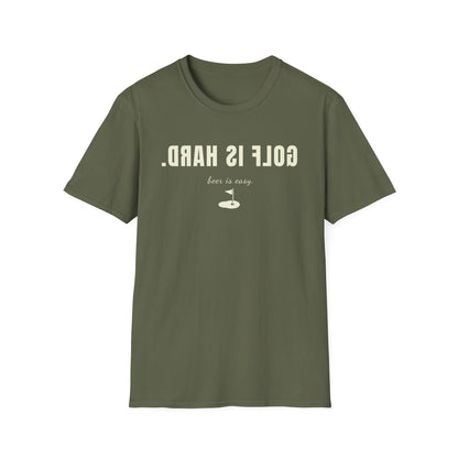 Backwards 'Golf is Hard' - Unisex Softstyle Tee