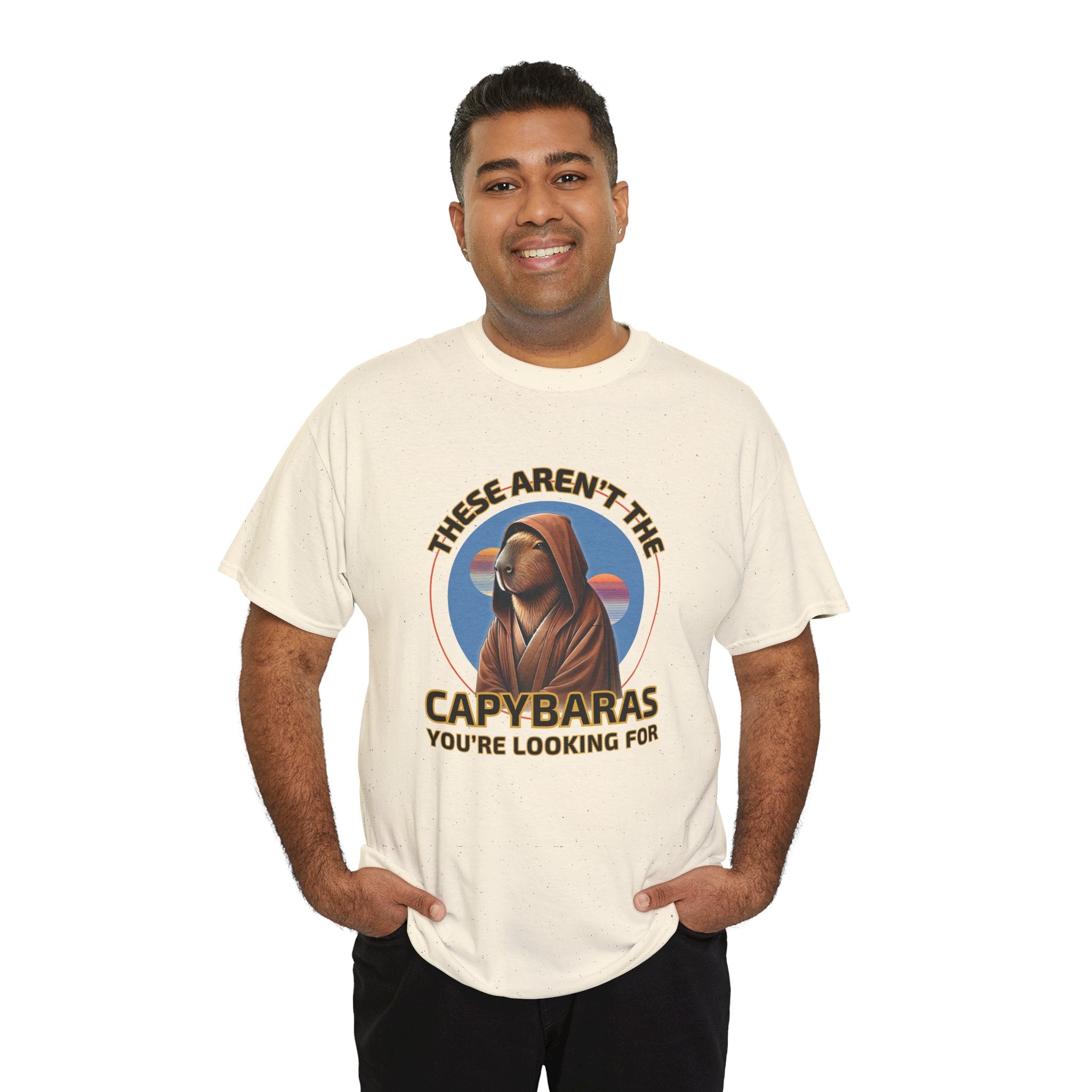 Star Paws Tatoooine Suns Shirt – These Aren’t the Capybaras You’re Looking For – Obi-Wan Capybara – Funny Nerd Gift - Unisex Adult Tee