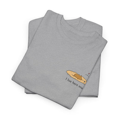 "I live here now"- Capybara Bunker Left Chest Heavy Tee