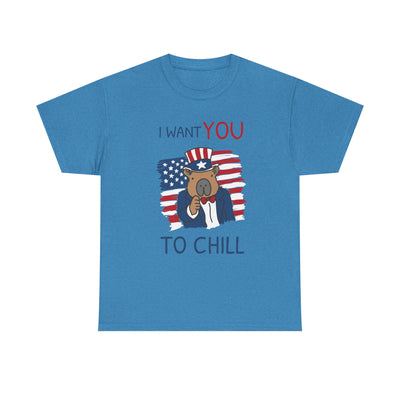 I Want You to Chill Capybara Patriotic Heavy Tee