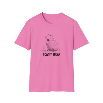 Funny Adult Tee - "I Can't Today" Capybara Softstyle Tee