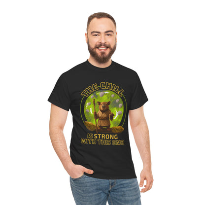 Star Wars Yoda Shirt – Funny Chill Capybara Tee – The Chill Is Strong With This One – Parody T-Shirt for Men Women – Nerdy Gift Idea Unisex Tee