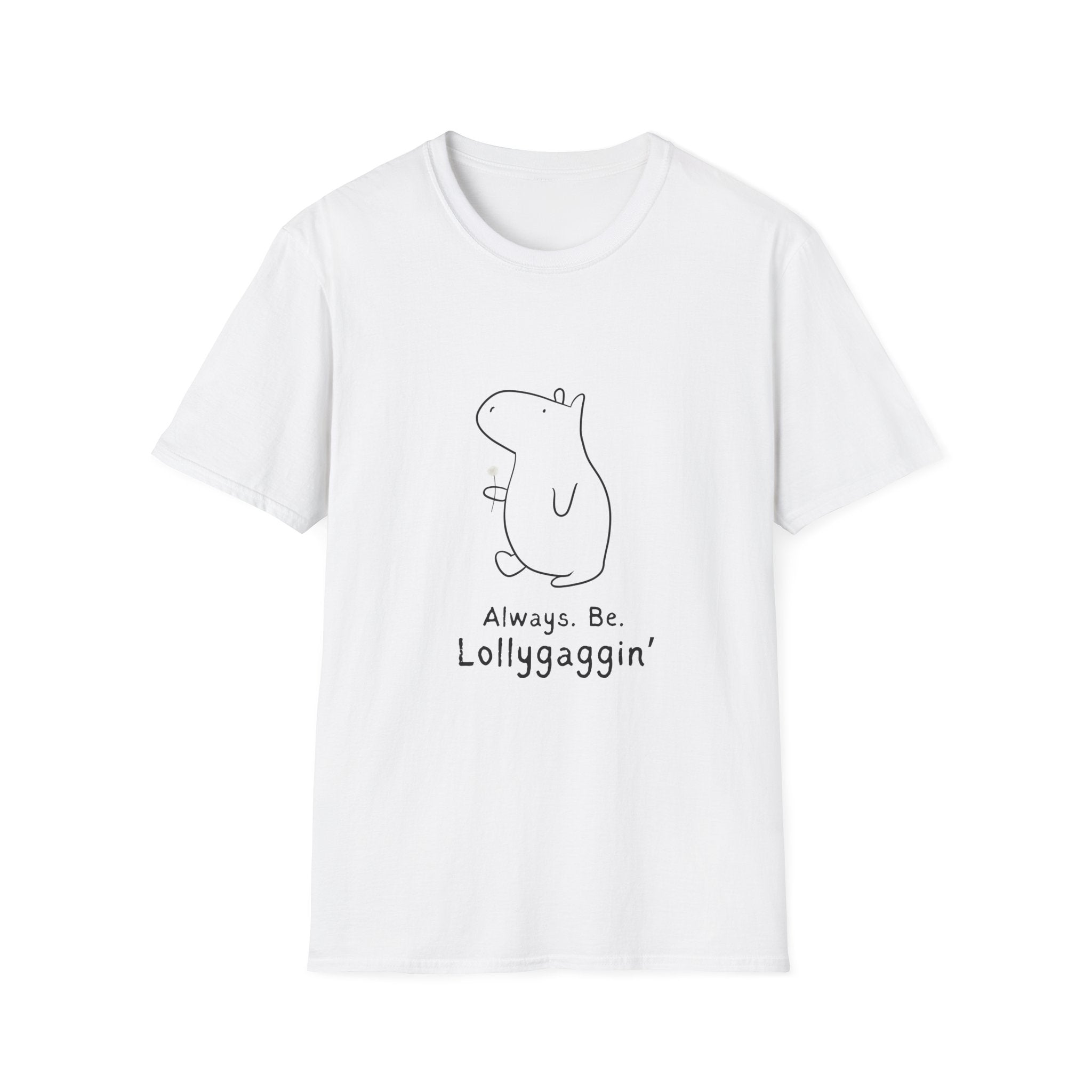 Funny Minimalist Tee - Always. Be. Lollygagin’. Capybara Shirt