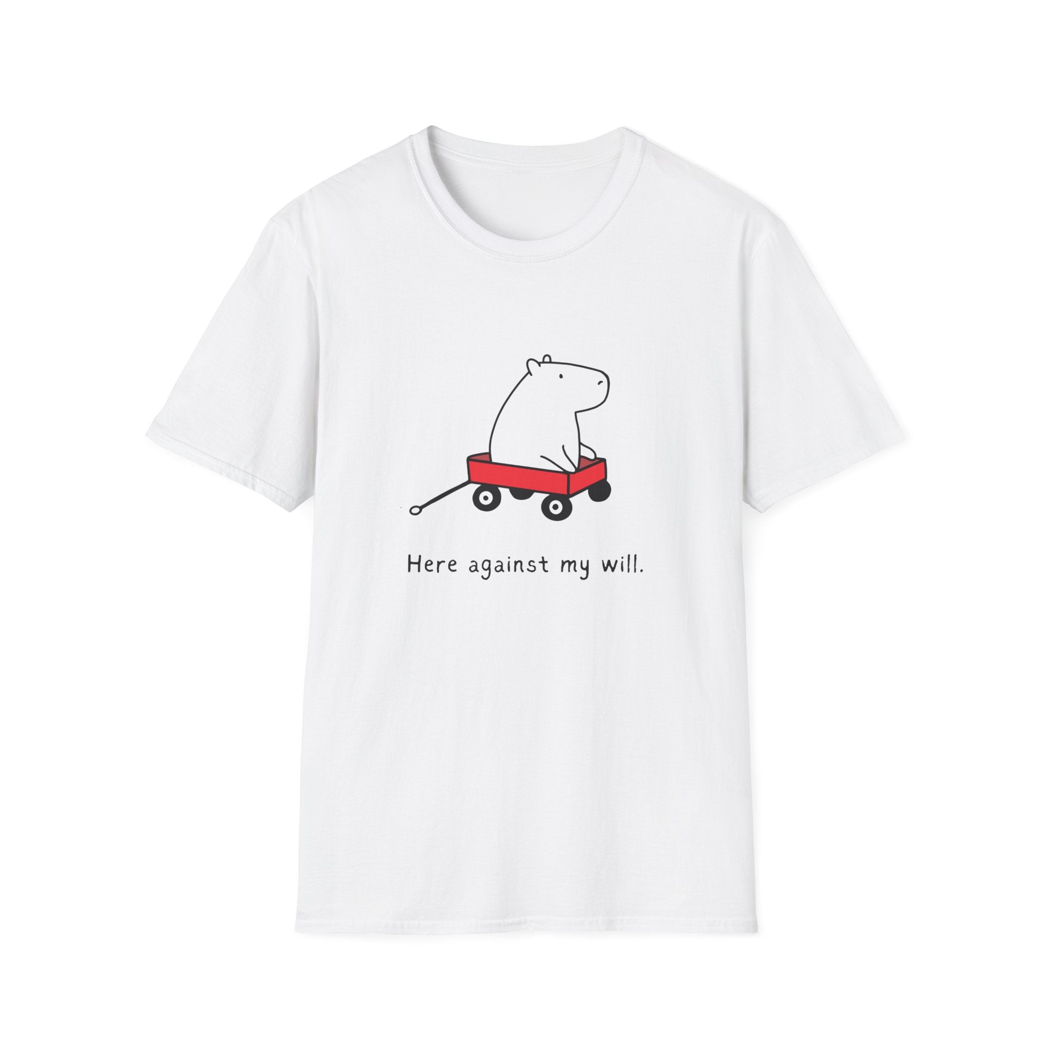 Funny Minimalist Tee - Here Against My Will Capybara Shirt