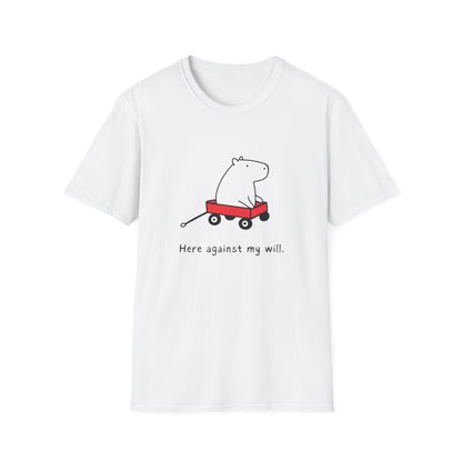 Funny Minimalist Tee - Here Against My Will Capybara Shirt