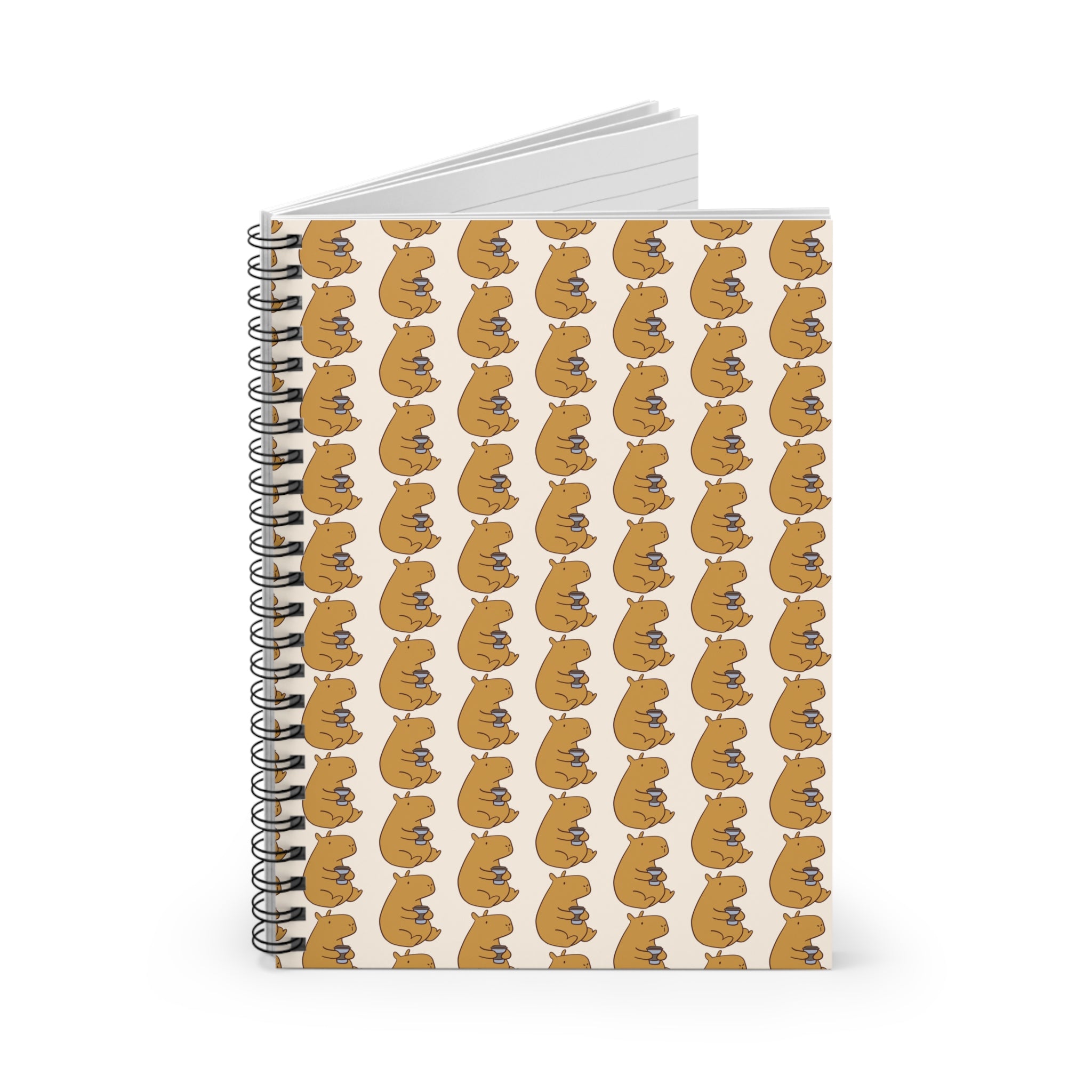 Capybara Coffee Addict Spiral Journal
