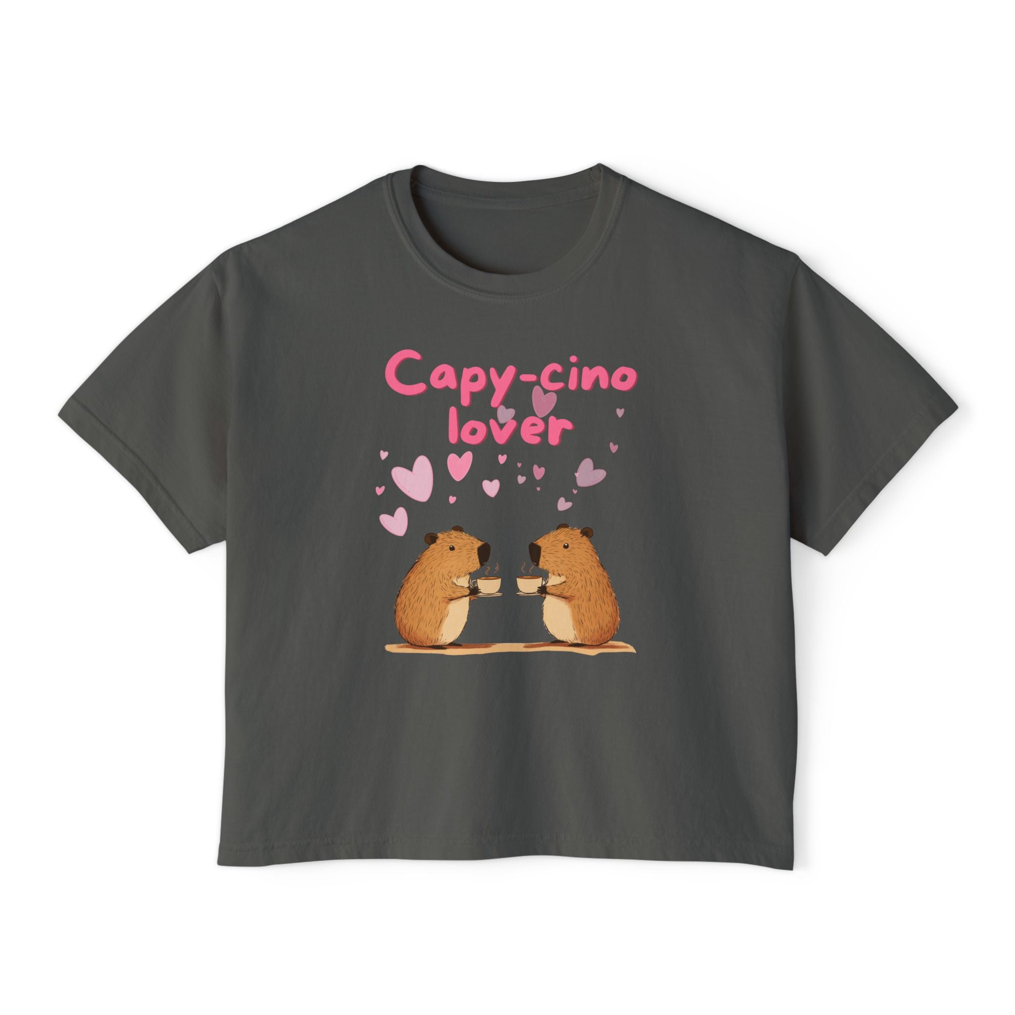 Capy-cino Lover Hearts Abound - Women's Boxy Shirt