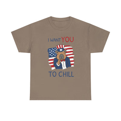 I Want You to Chill Capybara Patriotic Heavy Tee