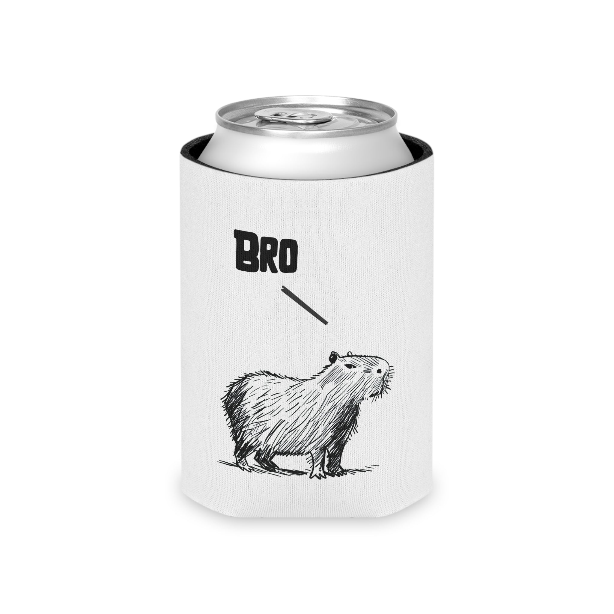 Funny Capybara Koozie “Bro” – Can Cooler for Beer, Soda & Funny Gift