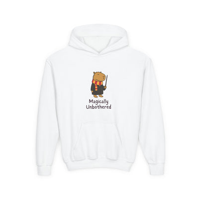 "Magically Unbothered" Capybara Wizard Kids Hoodie