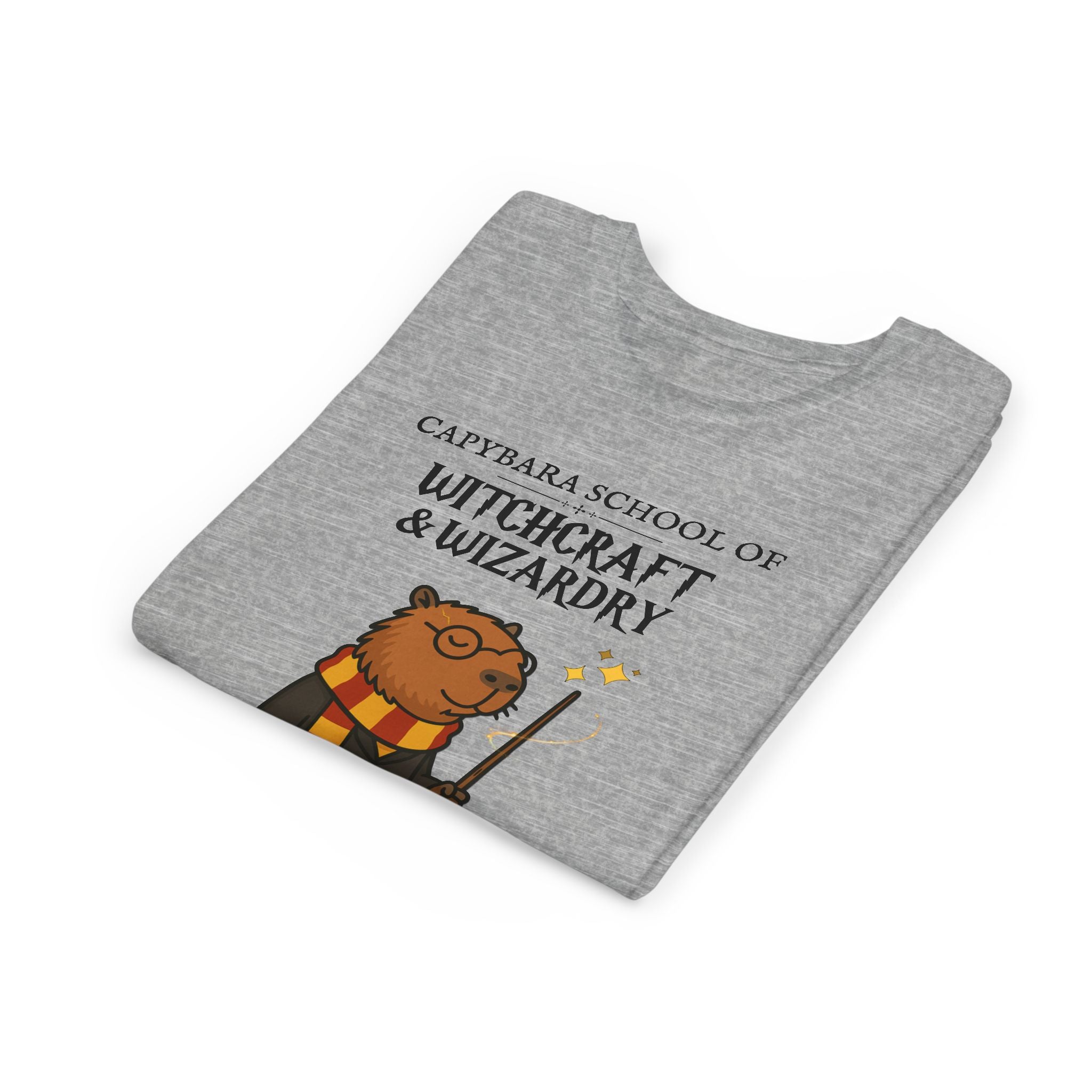 Whimsical Youth Tee - Capybara School of Witchcraft & Wizardry, Funny Hairy Potter Parody | Magical Fandom Gift |  Youth Hairy Potter Unisex Tee