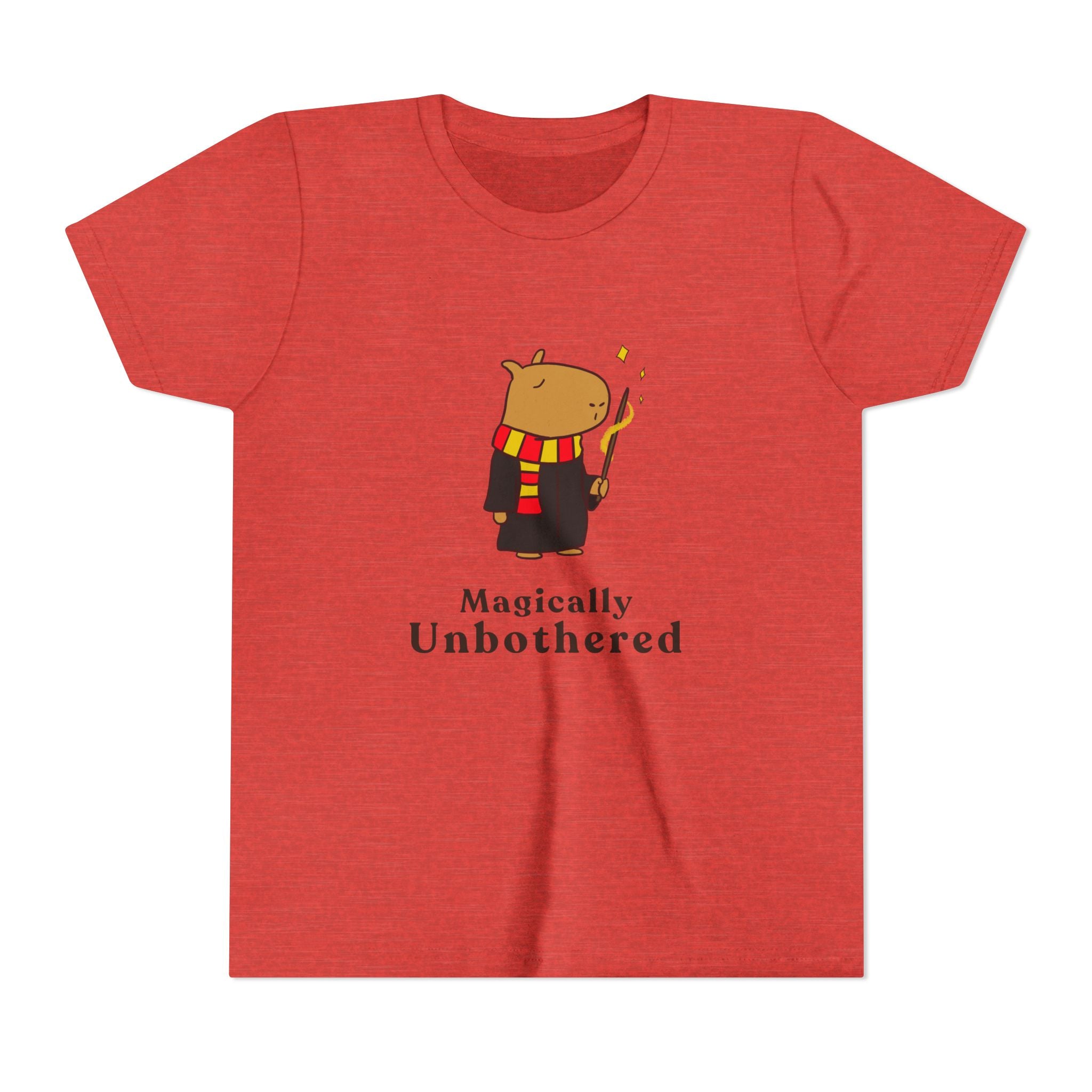 Magically Unbothered Kids Shirt | Chill Wizard Capybara Graphic Youth Tee