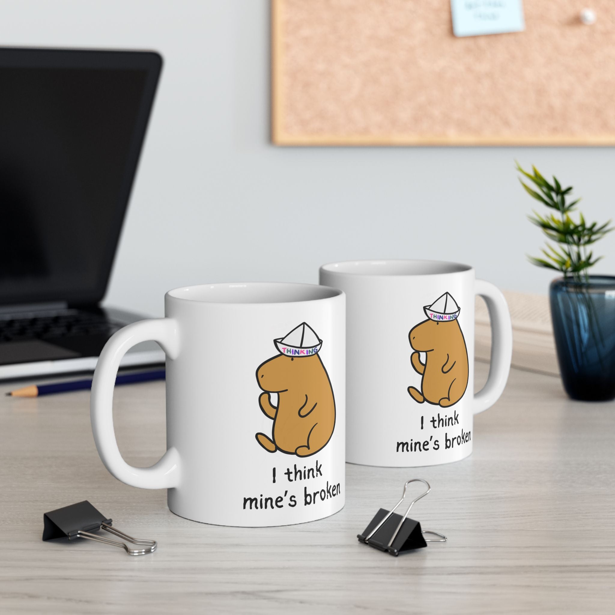 "I think mine's broken" Capybara Funny Coffee Mug