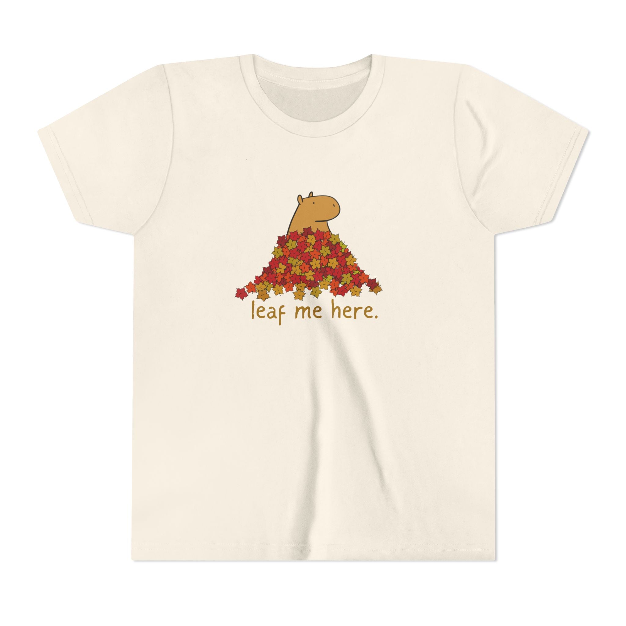 Leaf Me Here Capybara Leaf Pile Youth Tee