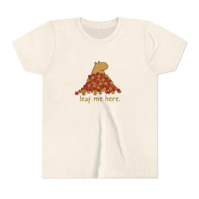 Leaf Me Here Capybara Leaf Pile Youth Tee