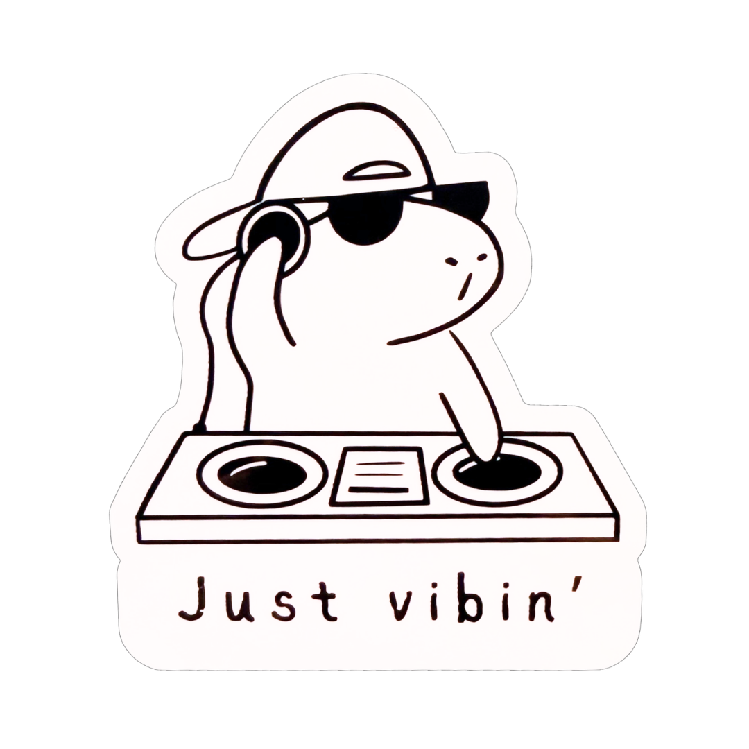 Just Vibin' Capybara Die Cut Vinyl Sticker