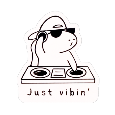 Just Vibin' Capybara Die Cut Vinyl Sticker