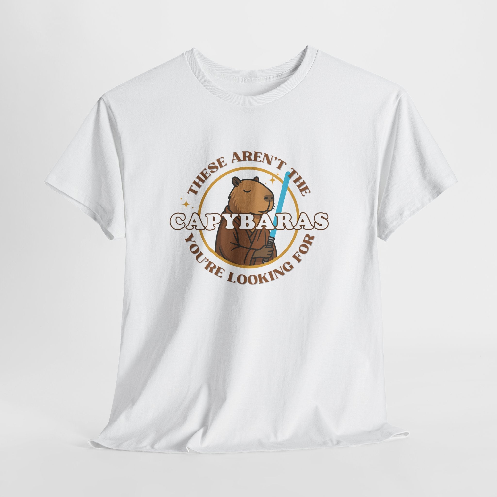 Star Wars Parody Shirt – These Aren’t the Capybaras You’re Looking For – Obi-Wan Capybara – Funny Nerd Gift - Unisex Adult Tee