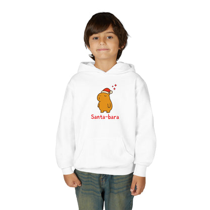 Santa-bara Kids Hoodie — Cute Christmas Capybara Hoodie for Children | Cozy Holiday Sweatshirt