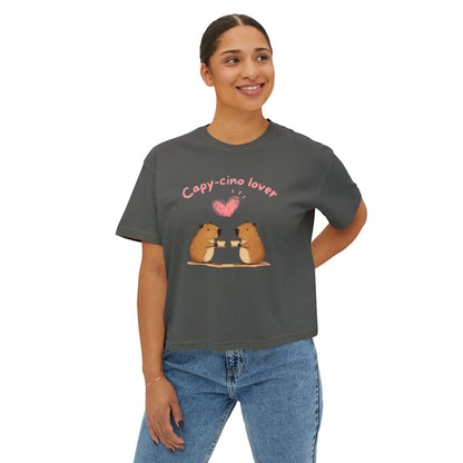 Capy-cino Lover Single Heart - Women's Boxy Shirt