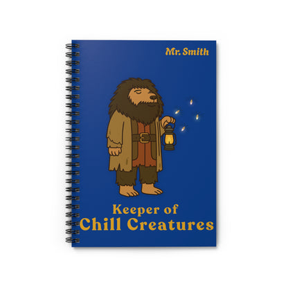 Keeper of Chill Creatures Notebook | Free Personalization | Custom Name Gift for Teachers & Potter Fans | Capybara Notebook