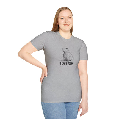 "I Can't Today" Funny Capybara Adult Softstyle Tee