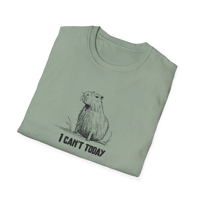 "I Can't Today" Funny Capybara Adult Softstyle Tee