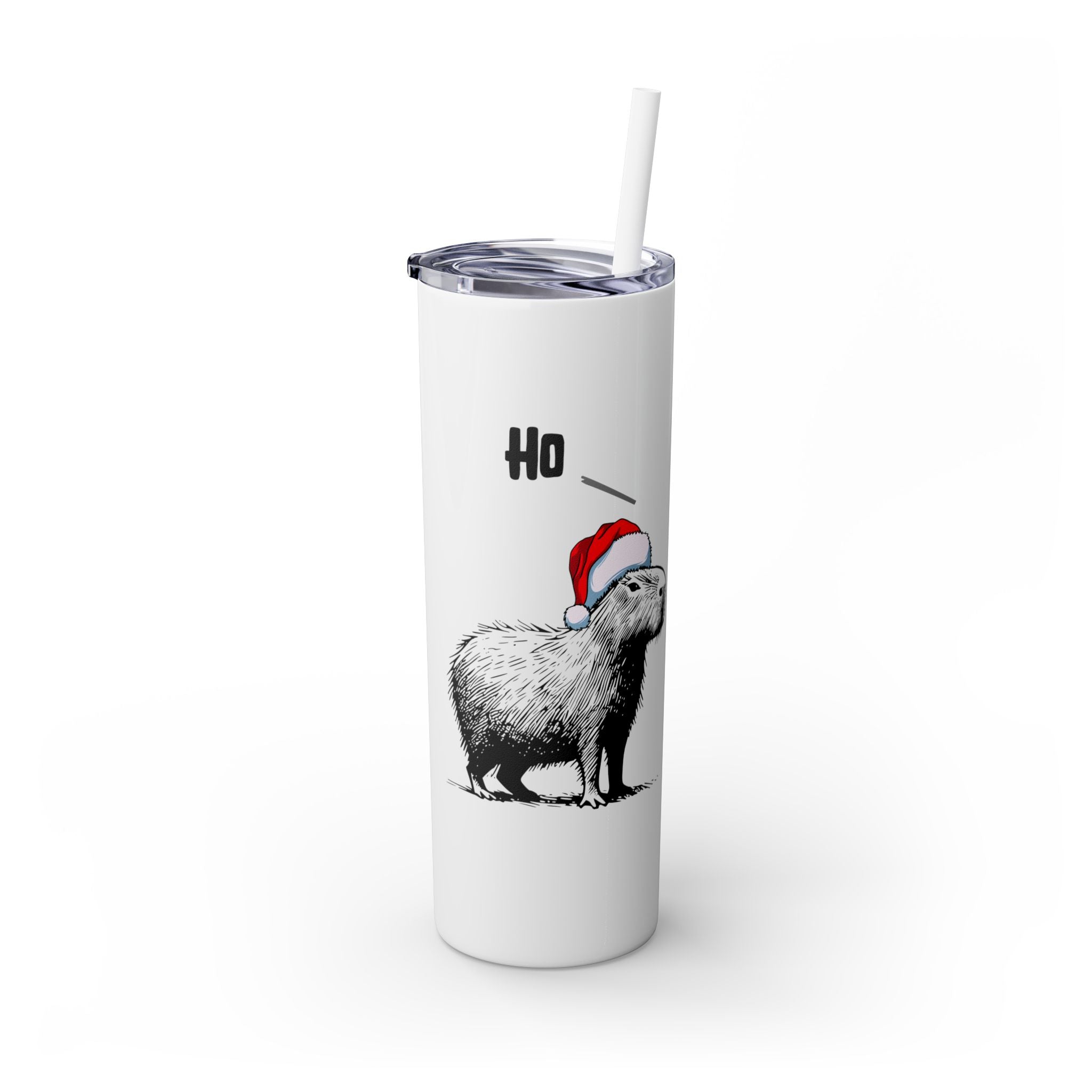 Ho Ho Ho Capybara Christmas Cup for Holiday Vibes - Skinny Tumbler